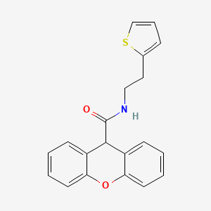 molecular formula C20H17NO2S B11470325 N-[2-(thiophen-2-yl)ethyl]-9H-xanthene-9-carboxamide 