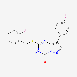 2-((2-fluorobenzyl)thio)-8-(4-fluorophenyl)pyrazolo[1,5-a][1,3,5]triazin-4(3H)-one