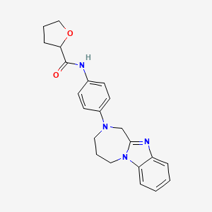 molecular formula C22H24N4O2 B11470342 N-[4-(4,5-dihydro-1H-[1,4]diazepino[1,2-a]benzimidazol-2(3H)-yl)phenyl]tetrahydrofuran-2-carboxamide 