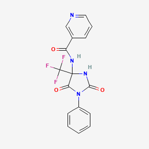 N-[2,5-dioxo-1-phenyl-4-(trifluoromethyl)imidazolidin-4-yl]pyridine-3-carboxamide