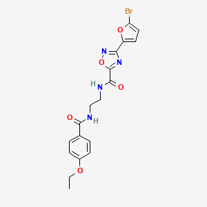 molecular formula C18H17BrN4O5 B11470356 3-(5-bromofuran-2-yl)-N-(2-{[(4-ethoxyphenyl)carbonyl]amino}ethyl)-1,2,4-oxadiazole-5-carboxamide 