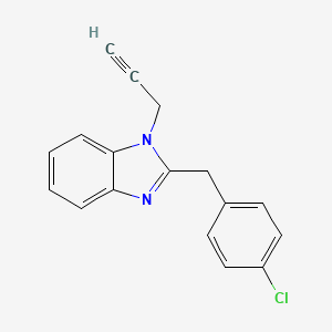 molecular formula C17H13ClN2 B11470369 2-(4-chlorobenzyl)-1-(prop-2-yn-1-yl)-1H-benzimidazole 