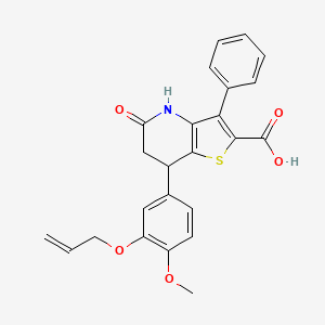 7-[4-Methoxy-3-(prop-2-en-1-yloxy)phenyl]-5-oxo-3-phenyl-4,5,6,7-tetrahydrothieno[3,2-b]pyridine-2-carboxylic acid