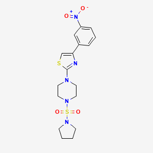 molecular formula C17H21N5O4S2 B11470383 1-[4-(3-Nitrophenyl)-1,3-thiazol-2-yl]-4-(pyrrolidin-1-ylsulfonyl)piperazine 