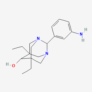 2-(3-Aminophenyl)-5,7-diethyl-1,3-diazatricyclo[3.3.1.1~3,7~]decan-6-ol