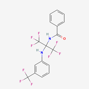 molecular formula C17H11F9N2O B11470391 N-(1,1,1,3,3,3-hexafluoro-2-{[3-(trifluoromethyl)phenyl]amino}propan-2-yl)benzamide 