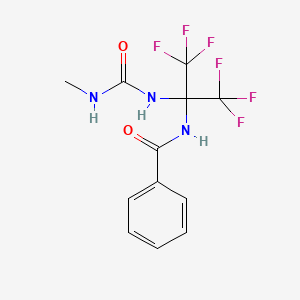 molecular formula C12H11F6N3O2 B11470397 N-{1,1,1,3,3,3-hexafluoro-2-[(methylcarbamoyl)amino]propan-2-yl}benzamide 