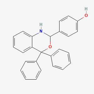 molecular formula C26H21NO2 B11470413 4-(4,4-diphenyl-1,4-dihydro-2H-3,1-benzoxazin-2-yl)phenol 