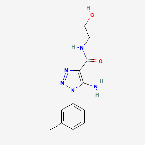 molecular formula C12H15N5O2 B11470441 5-amino-N-(2-hydroxyethyl)-1-(3-methylphenyl)-1H-1,2,3-triazole-4-carboxamide 