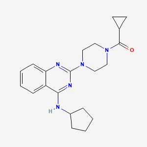 {4-[4-(Cyclopentylamino)quinazolin-2-yl]piperazin-1-yl}(cyclopropyl)methanone