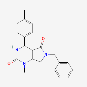 molecular formula C21H21N3O2 B11470458 6-benzyl-1-methyl-4-(4-methylphenyl)-3,4,6,7-tetrahydro-1H-pyrrolo[3,4-d]pyrimidine-2,5-dione 