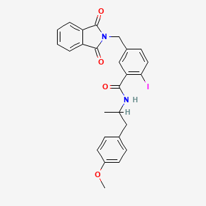 molecular formula C26H23IN2O4 B11470467 5-[(1,3-dioxo-1,3-dihydro-2H-isoindol-2-yl)methyl]-2-iodo-N-[1-(4-methoxyphenyl)propan-2-yl]benzamide 