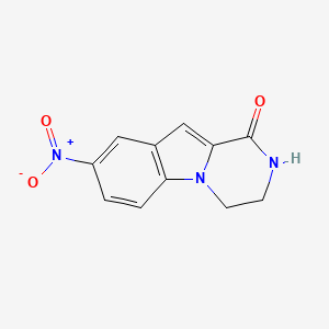 molecular formula C11H9N3O3 B11470528 8-nitro-3,4-dihydropyrazino[1,2-a]indol-1(2H)-one 