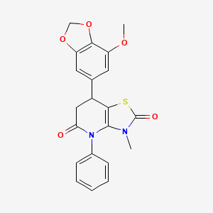 7-(7-methoxy-1,3-benzodioxol-5-yl)-3-methyl-4-phenyl-6,7-dihydro[1,3]thiazolo[4,5-b]pyridine-2,5(3H,4H)-dione