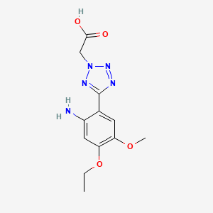 molecular formula C12H15N5O4 B11470542 [5-(2-Amino-4-ethoxy-5-methoxyphenyl)-1,2,3,4-tetrazol-2-yl]acetic acid 