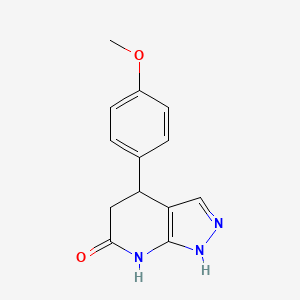 molecular formula C13H13N3O2 B11470543 4-(4-methoxyphenyl)-1,4,5,7-tetrahydro-6H-pyrazolo[3,4-b]pyridin-6-one 