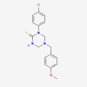 molecular formula C17H18ClN3OS B11470571 1-(4-Chlorophenyl)-5-(4-methoxybenzyl)-1,3,5-triazinane-2-thione 