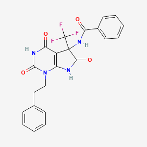 N-[4-hydroxy-2,6-dioxo-1-(2-phenylethyl)-5-(trifluoromethyl)-2,5,6,7-tetrahydro-1H-pyrrolo[2,3-d]pyrimidin-5-yl]benzamide