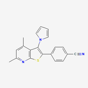 4-[4,6-dimethyl-3-(1H-pyrrol-1-yl)thieno[2,3-b]pyridin-2-yl]benzonitrile