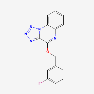 molecular formula C15H10FN5O B11470624 4-[(3-Fluorobenzyl)oxy]tetrazolo[1,5-a]quinoxaline 