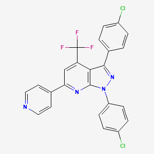 molecular formula C24H13Cl2F3N4 B11470639 1,3-bis(4-chlorophenyl)-6-(pyridin-4-yl)-4-(trifluoromethyl)-1H-pyrazolo[3,4-b]pyridine 