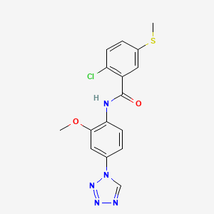 2-chloro-N-[2-methoxy-4-(1H-tetrazol-1-yl)phenyl]-5-(methylsulfanyl)benzamide