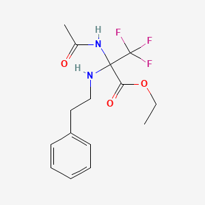 molecular formula C15H19F3N2O3 B11470686 2-Acetylamino-3,3,3-trifluoro-2-phenethylamino-propionic acid ethyl ester 