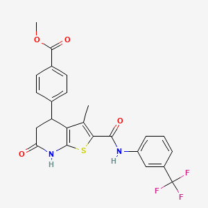 Methyl 4-(3-methyl-6-oxo-2-{[3-(trifluoromethyl)phenyl]carbamoyl}-4,5,6,7-tetrahydrothieno[2,3-b]pyridin-4-yl)benzoate