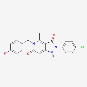 molecular formula C20H15ClFN3O2 B11470731 2-(4-chlorophenyl)-5-(4-fluorobenzyl)-4-methyl-1H-pyrazolo[4,3-c]pyridine-3,6(2H,5H)-dione 