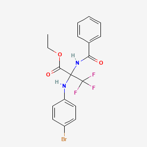 ethyl 2-[(4-bromophenyl)amino]-3,3,3-trifluoro-N-(phenylcarbonyl)alaninate