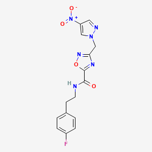 N-[2-(4-fluorophenyl)ethyl]-3-[(4-nitro-1H-pyrazol-1-yl)methyl]-1,2,4-oxadiazole-5-carboxamide