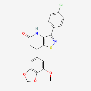 3-(4-chlorophenyl)-7-(7-methoxy-1,3-benzodioxol-5-yl)-6,7-dihydro[1,2]thiazolo[4,5-b]pyridin-5(4H)-one