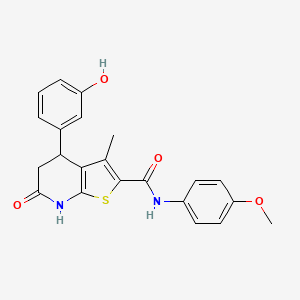 molecular formula C22H20N2O4S B11470806 4-(3-hydroxyphenyl)-N-(4-methoxyphenyl)-3-methyl-6-oxo-4,5,6,7-tetrahydrothieno[2,3-b]pyridine-2-carboxamide 