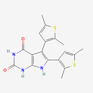 molecular formula C18H17N3O2S2 B11470836 5,6-bis(2,5-dimethyl-3-thienyl)-1H-pyrrolo[2,3-d]pyrimidine-2,4(3H,7H)-dione 