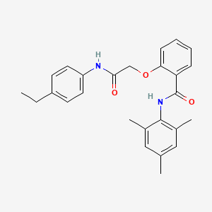 molecular formula C26H28N2O3 B11470849 2-{2-[(4-ethylphenyl)amino]-2-oxoethoxy}-N-(2,4,6-trimethylphenyl)benzamide 