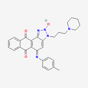 molecular formula C29H29N5O3 B11470851 5-[(4-methylphenyl)amino]-3-[3-(piperidin-1-yl)propyl]-3H-anthra[1,2-d][1,2,3]triazole-6,11-dione 2-oxide 