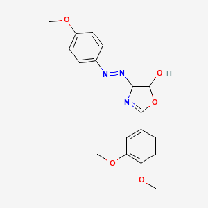 (4E)-2-(3,4-dimethoxyphenyl)-4-[2-(4-methoxyphenyl)hydrazinylidene]-1,3-oxazol-5(4H)-one