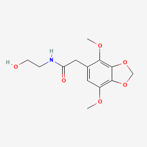 molecular formula C13H17NO6 B11470931 2-(4,7-dimethoxy-1,3-benzodioxol-5-yl)-N-(2-hydroxyethyl)acetamide 