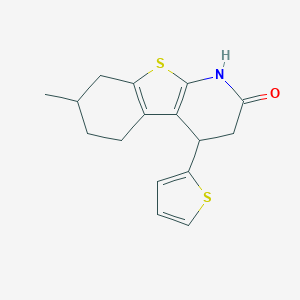 molecular formula C16H17NOS2 B11470936 7-methyl-4-(2-thienyl)-3,4,5,6,7,8-hexahydro[1]benzothieno[2,3-b]pyridin-2(1H)-one 