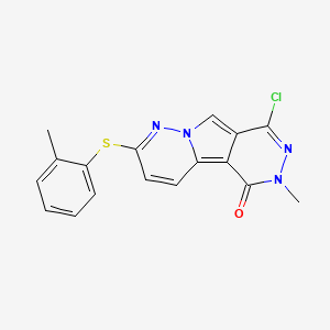 6-chloro-4-methyl-11-(2-methylphenyl)sulfanyl-4,5,9,10-tetrazatricyclo[7.4.0.02,7]trideca-1,5,7,10,12-pentaen-3-one