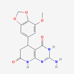 2-Amino-5-(7-methoxy-2H-1,3-benzodioxol-5-yl)-3H,5H,6H,8H-pyrido[2,3-d]pyrimidine-4,7-dione