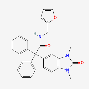 2-(1,3-dimethyl-2-oxo-2,3-dihydro-1H-benzimidazol-5-yl)-N-(furan-2-ylmethyl)-2,2-diphenylacetamide