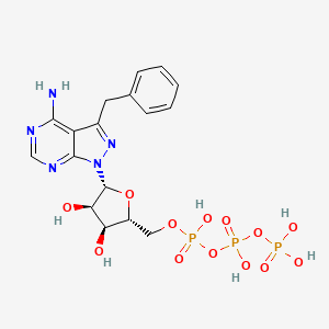 molecular formula C17H22N5O13P3 B1147097 3-苄基-1-[5-O-(羟基{[羟基(膦酰氧)膦酰氧}膦酰氧)-β-D-呋喃核糖基]-1H-吡唑并[3,4-d]嘧啶-4-胺 CAS No. 476371-80-9