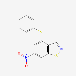 molecular formula C13H8N2O2S2 B11470991 6-Nitro-4-(phenylsulfanyl)-1,2-benzothiazole 