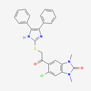 5-chloro-6-{[(4,5-diphenyl-1H-imidazol-2-yl)sulfanyl]acetyl}-1,3-dimethyl-1,3-dihydro-2H-benzimidazol-2-one