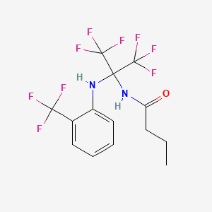 N-(1,1,1,3,3,3-hexafluoro-2-{[2-(trifluoromethyl)phenyl]amino}propan-2-yl)butanamide