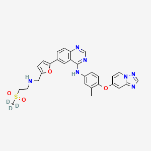 molecular formula C₂₉H₂₄D₃N₇O₄S B1147107 6-[5-[[[2-(甲基-d3-磺酰)乙基]氨基]甲基]-2-呋喃基]-N-[3-甲基-4-([1,2,4]三唑并[1,5-a]吡啶-7-氧基)苯基]-4-喹唑啉胺 CAS No. 1795011-57-2