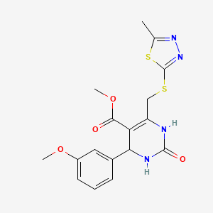 Methyl 4-(3-methoxyphenyl)-6-{[(5-methyl-1,3,4-thiadiazol-2-yl)sulfanyl]methyl}-2-oxo-1,2,3,4-tetrahydropyrimidine-5-carboxylate