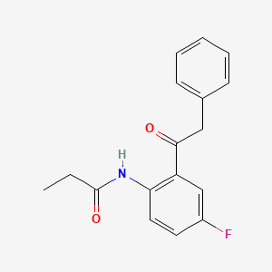 molecular formula C17H16FNO2 B11471076 N-[4-fluoro-2-(phenylacetyl)phenyl]propanamide 