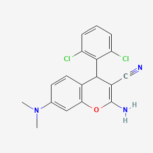 2-amino-4-(2,6-dichlorophenyl)-7-(dimethylamino)-4H-chromene-3-carbonitrile